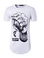 preiswerte Lässige T-Shirts für Herren-Herren T Shirt Rundhalsausschnitt Weiß Kurzarm Täglich Künsterlischer Stil Oberteile
