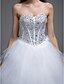 levne Svatební šaty-Plesové šaty Bez ramínek Na zem Tyl Vlastní svatební šaty s Korálky podle