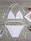 abordables Biquinis y Bañadores para Mujer-Mujer Bloque de Color Floral Deportes Halter Blanco Negro Morado Bikini Bañadores Traje de baño - Un Color S M L Blanco