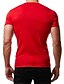 billige T-skjorter og singleter til herrer-Herre T skjorte Grafisk Ensfarget Kortermet Sport Topper Bomull Hvit Svart Rød