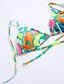 halpa Bikinit ja uima-asut-Naisten Väripaletti Kukka-aihe Painettu Bikini Uimapuku Sateenkaari Niskalenkki Uima-asut Uimapuvut Sateenkaari