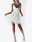 Χαμηλού Κόστους ντιζάιν φορέματα για πάρτι-Γυναικεία Φόρεμα για πάρτυ Φόρεμα Φόρεμα επιστροφής στο σπίτι Μίνι φόρεμα Μαύρο Λευκό Ροζ Αμάνικο Συμπαγές Χρώμα Εξώπλατο Καλοκαίρι Άνοιξη Φθινόπωρο Λαιμόκοψη V Μοντέρνα