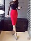 cheap Plus Size Bottoms-Women&#039;s Bodycon Trumpet / Mermaid Skirts Daily Work Solid Colored Black Red S M L