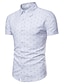 זול חולצות לגברים-פרחוני / גיאומטרי סגנון סיני מידות גדולות חולצה - בגדי ריקוד גברים לבן XL / שרוולים קצרים