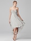 cheap Special Occasion Dresses-A-Line Classic &amp; Timeless Dress Holiday Homecoming Asymmetrical Sleeveless Sweetheart Chiffon Zipper with Criss Cross Beading 2023