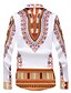 abordables Chemises Homme-Homme Grandes Tailles Tribal Imprimé Mince Chemise Bohème Quotidien Vacances Col Classique Vin / Violet / Rouge / Jaune / Orange / Manches Longues