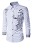 cheap Men&#039;s Tuxedo Shirts-Men&#039;s Shirt Patterned Collar Shirt Collar Daily Long Sleeve Tops Business Casual Daily Office / career White Black Purple Party Wedding