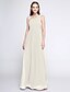 cheap Bridesmaid Dresses-Sheath / Column One Shoulder Floor Length Chiffon Bridesmaid Dress with Criss Cross by LAN TING BRIDE®