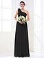 cheap Bridesmaid Dresses-A-Line Bridesmaid Dress One Shoulder Sleeveless Elegant Floor Length Stretch Satin / Georgette with Ruched / Side Draping / Flower 2022