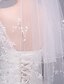 ieftine Voal de Nuntă-Două Straturi Stil modern / Nuntă / stil minimalist Voal de Nuntă Voaluri Lungi Până la Cot cu Perlă Artificială / Breton Tulle / Tăietură Înger / Cascadă