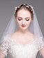 cheap Wedding Veils-Two-tier Modern Style / Wedding / Simple Style Wedding Veil Elbow Veils with Faux Pearl / Fringe Tulle / Angel cut / Waterfall