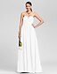 cheap Bridesmaid Dresses-Sheath / Column Sweetheart Neckline / Strapless Floor Length Chiffon Bridesmaid Dress with Criss Cross / Beading / Draping / Sparkle &amp; Shine