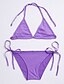 abordables Maillots de Bain Femme &amp; Bikinis-Femme Blocs de Couleur Fleur Sportif Licou Blanche Noir Violet Bikinis Maillots de Bain Maillot de bain - Couleur Pleine S M L Blanche