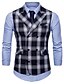 cheap Men&#039;s Trench Coat-Men&#039;s Peaked Lapel Vest Regular Plaid Daily Holiday Active Black / Red / Green M / L / XL