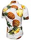 cheap Men&#039;s Shirts-Men&#039;s Shirt Fruit Short Sleeve Daily Tops Classic Collar White Navy Blue Light Blue / Summer / Beach