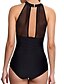 cheap Women&#039;s Swimwear &amp; Bikinis-Women&#039;s Triangle Basic One-piece Swimsuit Lace Solid Colored Off Shoulder Halter Neck Swimwear Bathing Suits Black Blue Wine