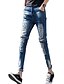 baratos Calças &amp; Calções para Homem-Homens Jeans Calças - Estampa Colorida Estampado Azul