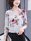cheap Tunic Tops-Women&#039;s Daily Holiday Basic Shirt - Floral Print V Neck White