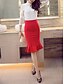 cheap Women&#039;s Skirts-Women&#039;s Daily / Work Bodycon / Trumpet / Mermaid Skirts - Solid Colored Ruffle Red S M L