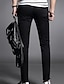 tanie Chinosy-Męskie Typu Chino Spodnie Solidne kolory Pełna długość Codzienny Czarny Średnio elastyczny / Wiosna