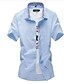 cheap Men&#039;s Shirts-Men&#039;s Shirt Check Solid Colored Short Sleeve Daily Tops Business Basic White Blushing Pink Wine