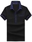 זול חולצות פולו לגברים-בגדי ריקוד גברים גיאומטרי קולור בלוק טלאים רזה Polo - כותנה יומי חגים צווארון חולצה לבן / שחור / כחול בהיר / קיץ / שרוולים קצרים