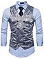 cheap Men&#039;s Trench Coat-Men&#039;s Vest Work Solid Colored / Floral Print Cotton / Polyester Men&#039;s Suit Blue / Gold / White - V Neck / Fall / Spring / Sleeveless / Business Casual