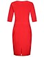 Χαμηλού Κόστους Γυναικεία Φορέματα-Γυναικεία Μεγάλα Μεγέθη Αργίες Βασικό Εκλεπτυσμένο Λεπτό Θήκη Φόρεμα - Μονόχρωμο Ως το Γόνατο Λαιμόκοψη V