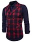 halpa Miesten trenssitakki-Men&#039;s Peaked Lapel Vest Regular Plaid Daily Holiday Active Black / Red / Green M / L / XL