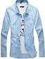 cheap Men&#039;s Shirts-Men&#039;s Daily Shirt Striped Long Sleeve Tops Basic White Blue Wine