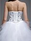 abordables Vestidos de novia-Salón Sin Tirantes Hasta el Suelo Tul Vestidos de novia personalizados con Cuentas por