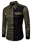 cheap Men&#039;s Shirts-Men&#039;s Shirt Solid Colored Long Sleeve Daily Tops Cotton Chinoiserie Round Neck Army Green Gray Khaki