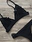 ieftine Costume de baie pentru femei-Pentru femei Costume de Baie Bikini Costum de baie Alb Negru Cu Bretele Costume de baie / Super Sexy