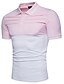 cheap Men&#039;s Polos-Men&#039;s Street chic Cotton Polo - Color Block Shirt Collar / Short Sleeve