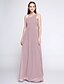 cheap Bridesmaid Dresses-Sheath / Column One Shoulder Floor Length Chiffon Bridesmaid Dress with Criss Cross by LAN TING BRIDE®