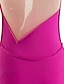 baratos Patinagem Artística-Vestidos para Patinação Artística Mulheres Para Meninas Patinação no Gelo Vestidos Branco / Branco Amarelo e amarelo Roxo Escuro Barra Assimétrica Com Transparência Elasticidade Alta Competição Roupa