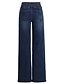 baratos Partes de baixo em tamanhos grandes-Mulheres Perna larga Jeans Básico Calças Diário Feriado Cor Sólida Cintura Alta Azul Azul Real 26 27 28 29 30