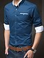 cheap Men&#039;s Casual Shirts-Men&#039;s Shirt Solid Colored Shirt Collar White Blue Gray Yellow Royal Blue Long Sleeve Daily Work Slim Tops Business