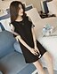 cheap Women&#039;s Dresses-Women&#039;s Sheath Dress Short Mini Dress Black Short Sleeve Black Solid Colored Spring Summer Round Neck Off Shoulder Basic Streetwear Loose S M L XL XXL 3XL 4XL / Plus Size / Plus Size