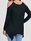 cheap Plus Size Tops-Women&#039;s T shirt Solid Colored Off Shoulder Strap Daily Long Sleeve Slim Tops Vintage Green Blue White