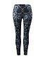 tanie Legginsy-Damskie Sportowy / Podstawowy Legging - Kwiaty / Kolorowy blok, Nadruk Średni Talia Czarny S M L