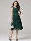 cheap Evening Dresses-A-Line Elegant Dress Homecoming Tea Length Sleeveless V Neck Chiffon Cowl Back with Criss Cross Ruched 2023