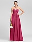 cheap Bridesmaid Dresses-Sheath / Column Sweetheart Neckline / Strapless Floor Length Chiffon Bridesmaid Dress with Criss Cross / Beading / Draping / Sparkle &amp; Shine