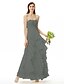 cheap Bridesmaid Dresses-Sheath / Column Strapless / Sweetheart Neckline Floor Length Chiffon Bridesmaid Dress with Draping / Cascading Ruffles