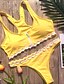 tanie Bikini i odzież kąpielowa-Damskie Stroje kąpielowe Bikini Normalny Kostium kąpielowy Podstawowy Jednokolorowe Żółty Rumiany róż Bez ramiączek Kostiumy kąpielowe