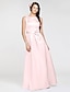 cheap Bridesmaid Dresses-Ball Gown / A-Line Bateau Neck Floor Length Satin Bridesmaid Dress with Sash / Ribbon / Flower