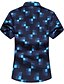 cheap Men&#039;s Shirts-Men&#039;s Shirt Plaid Short Sleeve Daily Slim Tops White Navy Blue Light Blue / Spring / Summer
