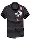 abordables Chemises Homme-Chemise Grandes Tailles Homme, Fleur / Animal - Coton Blanc XXXXL / Manches Courtes