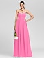 cheap Bridesmaid Dresses-Sheath / Column Sweetheart Neckline / Strapless Floor Length Chiffon Bridesmaid Dress with Criss Cross / Beading / Draping / Sparkle &amp; Shine