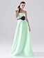 cheap Bridesmaid Dresses-Ball Gown / A-Line Bridesmaid Dress Strapless Sleeveless Color Block Floor Length Satin with Sash / Ribbon / Buttons / Draping 2022